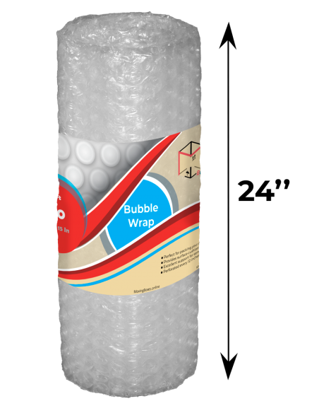 1/2" Large Bubble Wrap | 24" x 15 ft | Moving Boxes Online