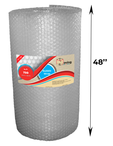1/2" Large Bubble Wrap 48 inch height x 250 ft length (Front with Label)