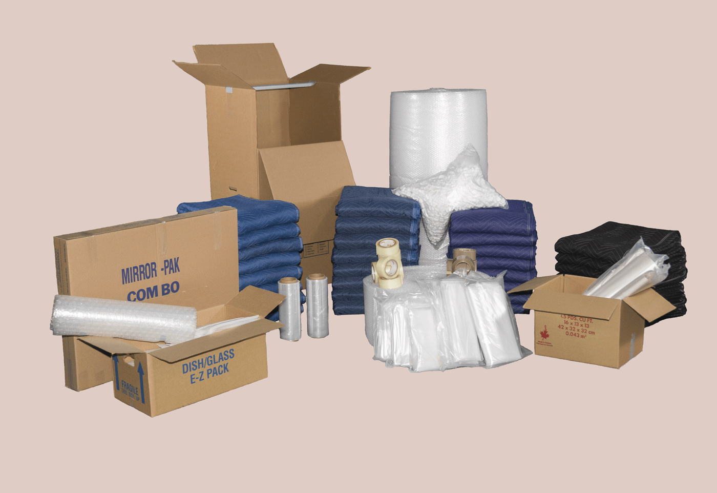 moving boxes and packing supplies